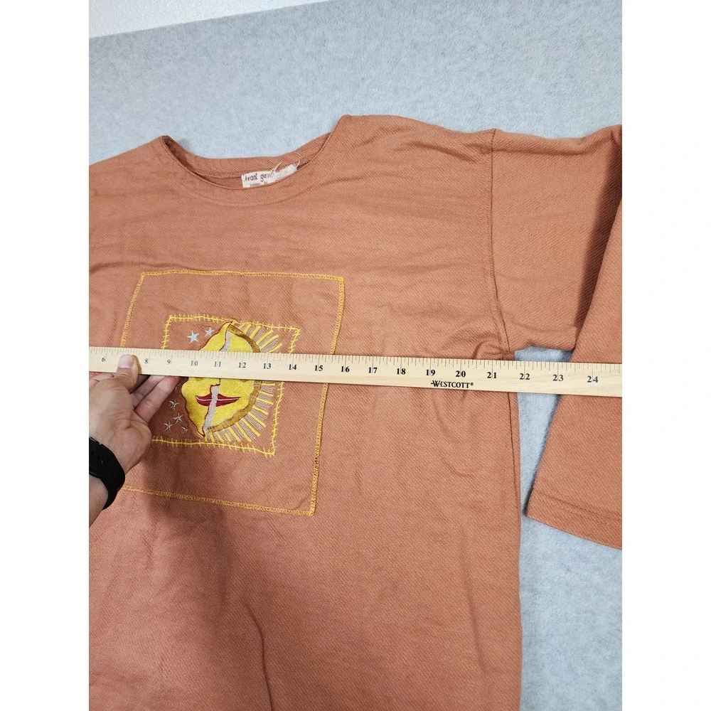 Avant Garde Designed by D.D.Y.C. Terracotta‎ Long Sleeve Moon/Sun Top Size XL - Picture 8 of 8